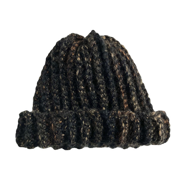 Handmade Accessories - Handmade Black Chunky Knit Crochet Ribbed Beanie Hat
